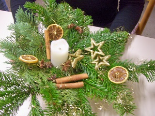 Foto von Sylvis tollem Adventsgesteck